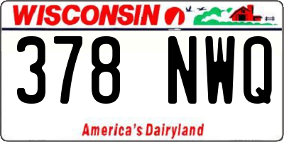 WI license plate 378NWQ
