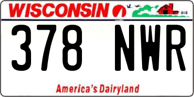 WI license plate 378NWR