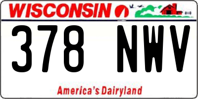 WI license plate 378NWV