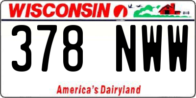 WI license plate 378NWW