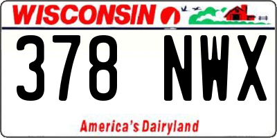 WI license plate 378NWX
