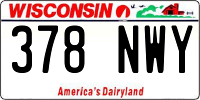 WI license plate 378NWY