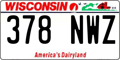 WI license plate 378NWZ