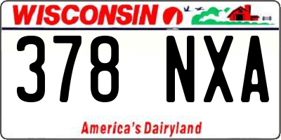 WI license plate 378NXA