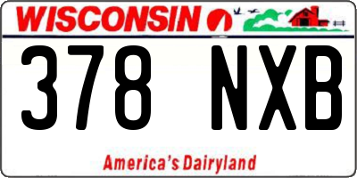 WI license plate 378NXB