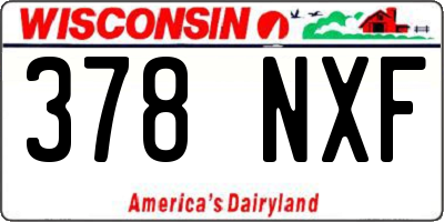 WI license plate 378NXF