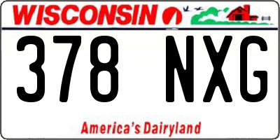 WI license plate 378NXG