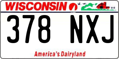 WI license plate 378NXJ