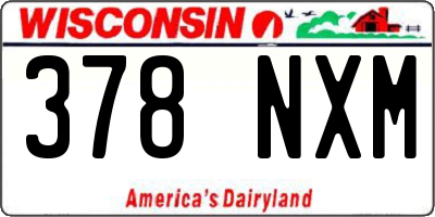 WI license plate 378NXM