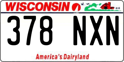 WI license plate 378NXN