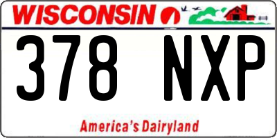 WI license plate 378NXP