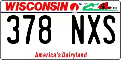 WI license plate 378NXS
