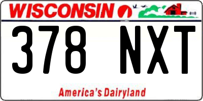 WI license plate 378NXT