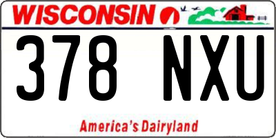 WI license plate 378NXU