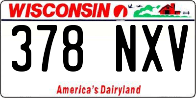 WI license plate 378NXV