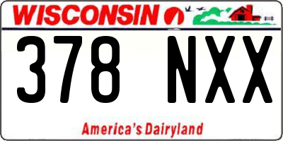 WI license plate 378NXX