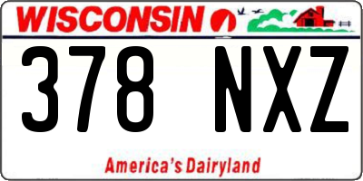 WI license plate 378NXZ