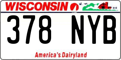 WI license plate 378NYB