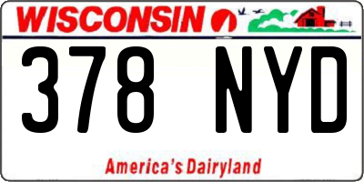 WI license plate 378NYD