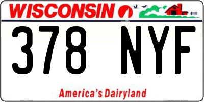 WI license plate 378NYF