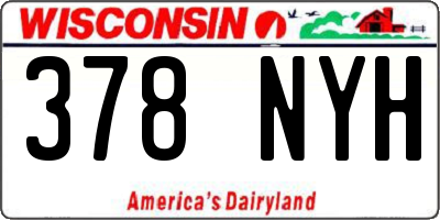 WI license plate 378NYH
