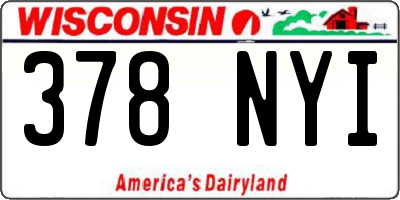 WI license plate 378NYI