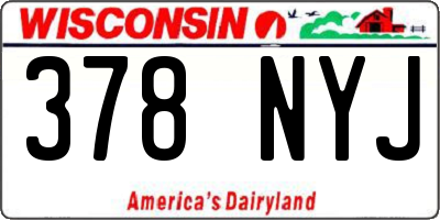 WI license plate 378NYJ
