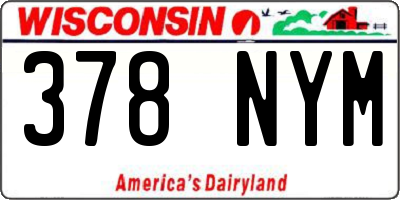 WI license plate 378NYM