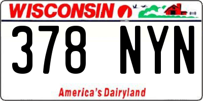 WI license plate 378NYN