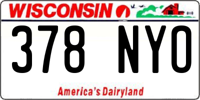 WI license plate 378NYO