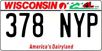 WI license plate 378NYP