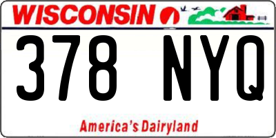 WI license plate 378NYQ