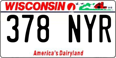 WI license plate 378NYR
