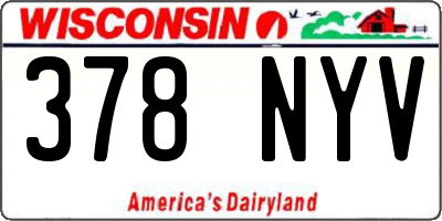 WI license plate 378NYV
