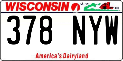 WI license plate 378NYW