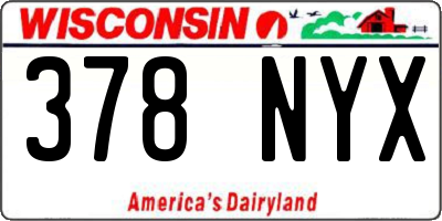 WI license plate 378NYX