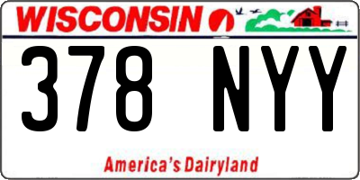WI license plate 378NYY