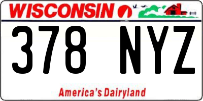 WI license plate 378NYZ