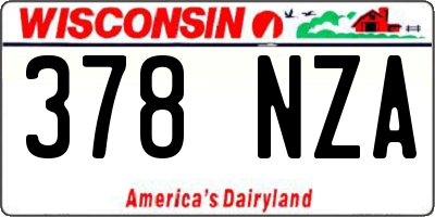 WI license plate 378NZA