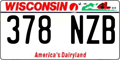 WI license plate 378NZB
