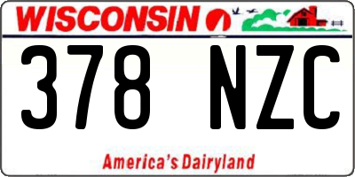 WI license plate 378NZC