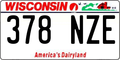 WI license plate 378NZE