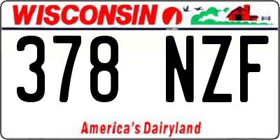 WI license plate 378NZF