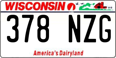 WI license plate 378NZG