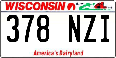 WI license plate 378NZI