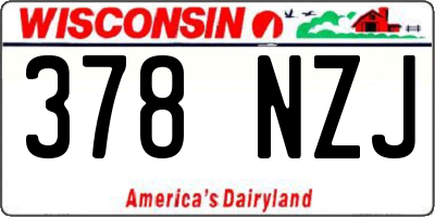 WI license plate 378NZJ