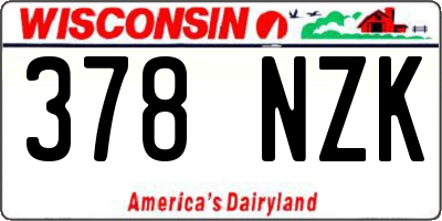 WI license plate 378NZK