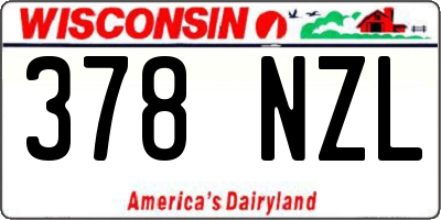 WI license plate 378NZL