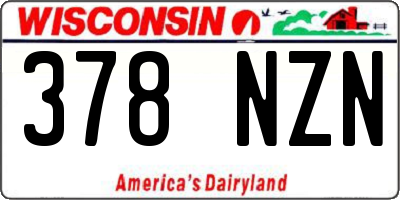 WI license plate 378NZN