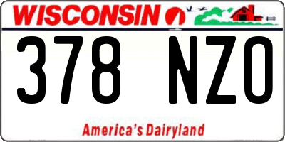 WI license plate 378NZO